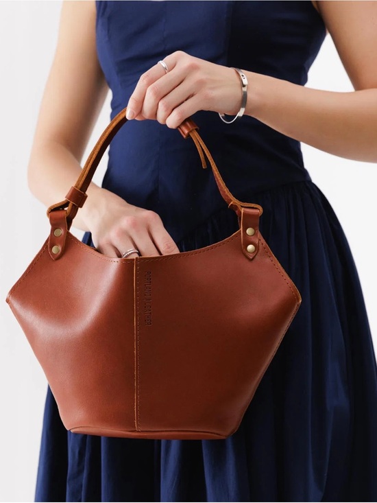 portland leather goods Handbags - Portland Leather Goods Kangaroo Small Shoulder Bag in Chestnut Brown w/Tassel
